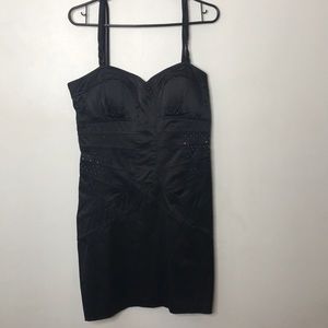 Black satin dress
